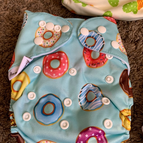 Annababy Cloth Diaper Lot Pocket w/ Inserts Cactus Pineapple Donut Dragonfly - Picture 2 of 10